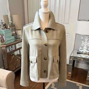 Philosophy Pale Green Faux Suede Jacket, Darling, Classic Sz L NWT